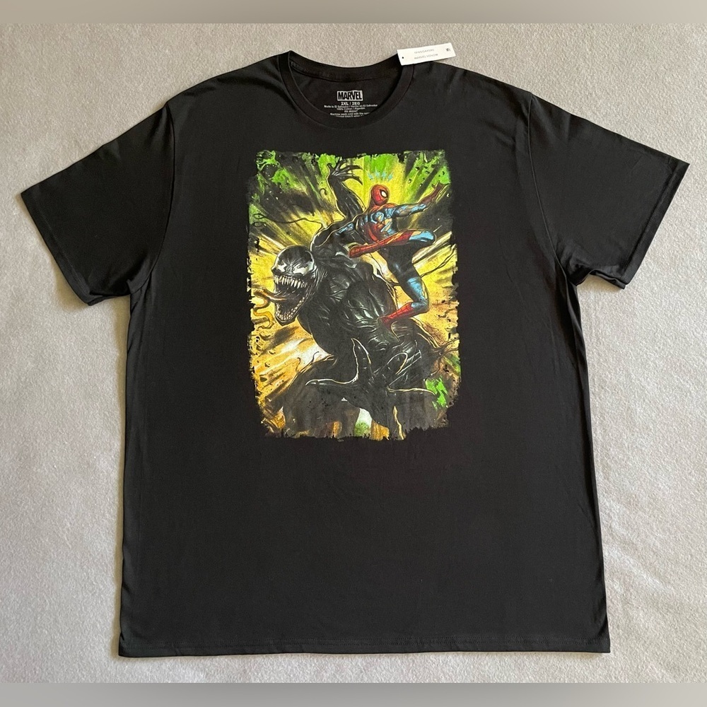 Marvel Spider-Man Venom Men’s T-Shirt Size 2XL Black